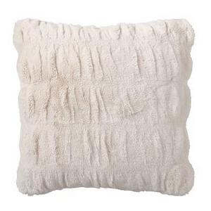 Faux Fur Ruched Pillow Cover, 18", Ivory
