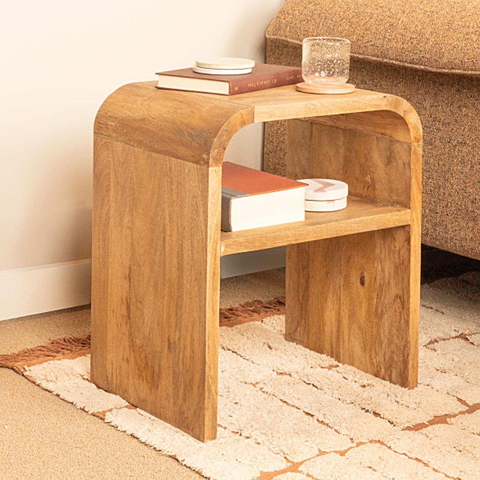 Storied Home, Clyde Modern Waterfall Edge Mango Wood End Table