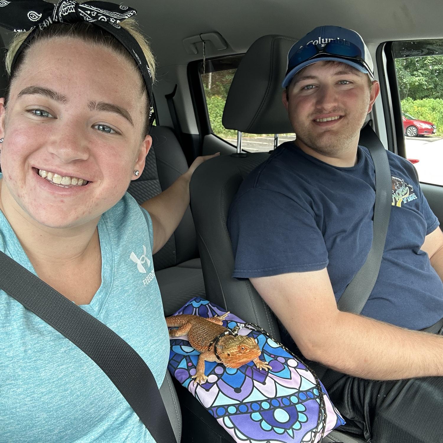 Those that know Hannah and Jeremy know that they love their animals. They have 1 bearded dragon named Digit, that goes to school with Hannah. They also have 2 Uromastyx named Ivan and Yuri.