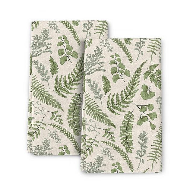 Wovoto Cute Botanic Dish Towels for Drying Dishes, Absorbent Decorative Sage Green Herbs Leaves Kitchen Towels,Hand Towels Tea Tewels for Kitchen Baking Bar Bathroom Decoration