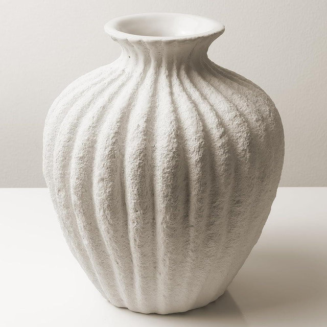 Homioray Ceramic Vase Rustic White for Farmhouse, Small Table Decorative Vase for Home Decor, Nordic for Ofice Hotel Living Room, Shelf, Tabletop Décor