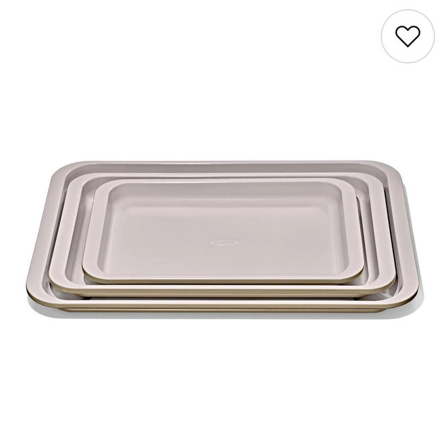 OXO Good Grips Non-Stick Pro Ceramic Coated Metal Bakeware 3-Piece Set - Biscuit