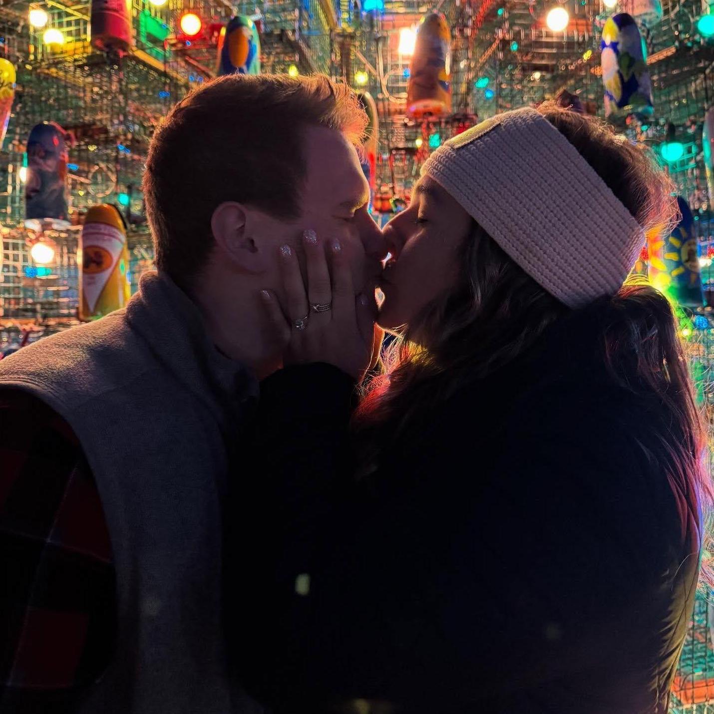 the first kiss after she said "yes"