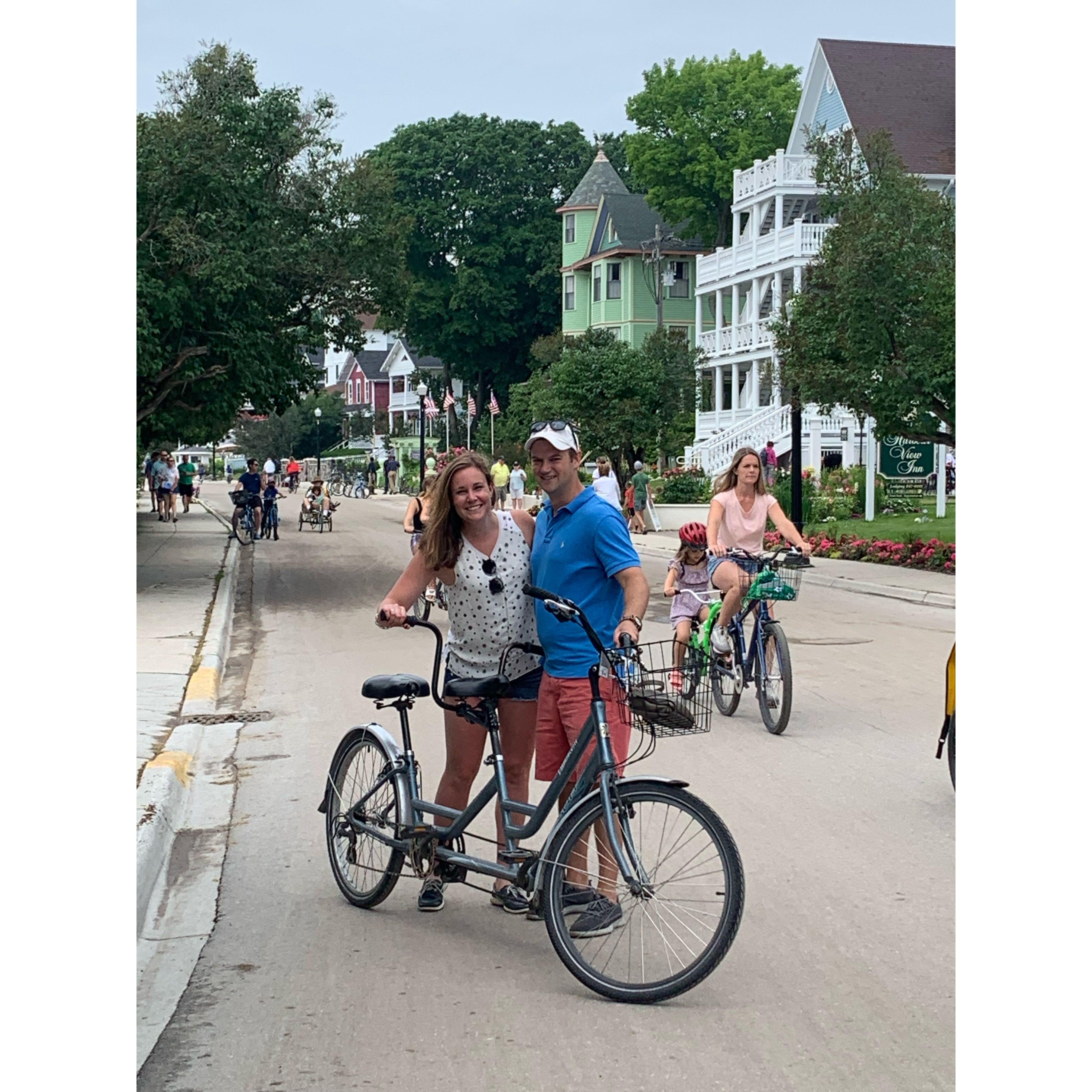 We knew once we survived riding a tandem bike together around Mackinaw Island that things were serious