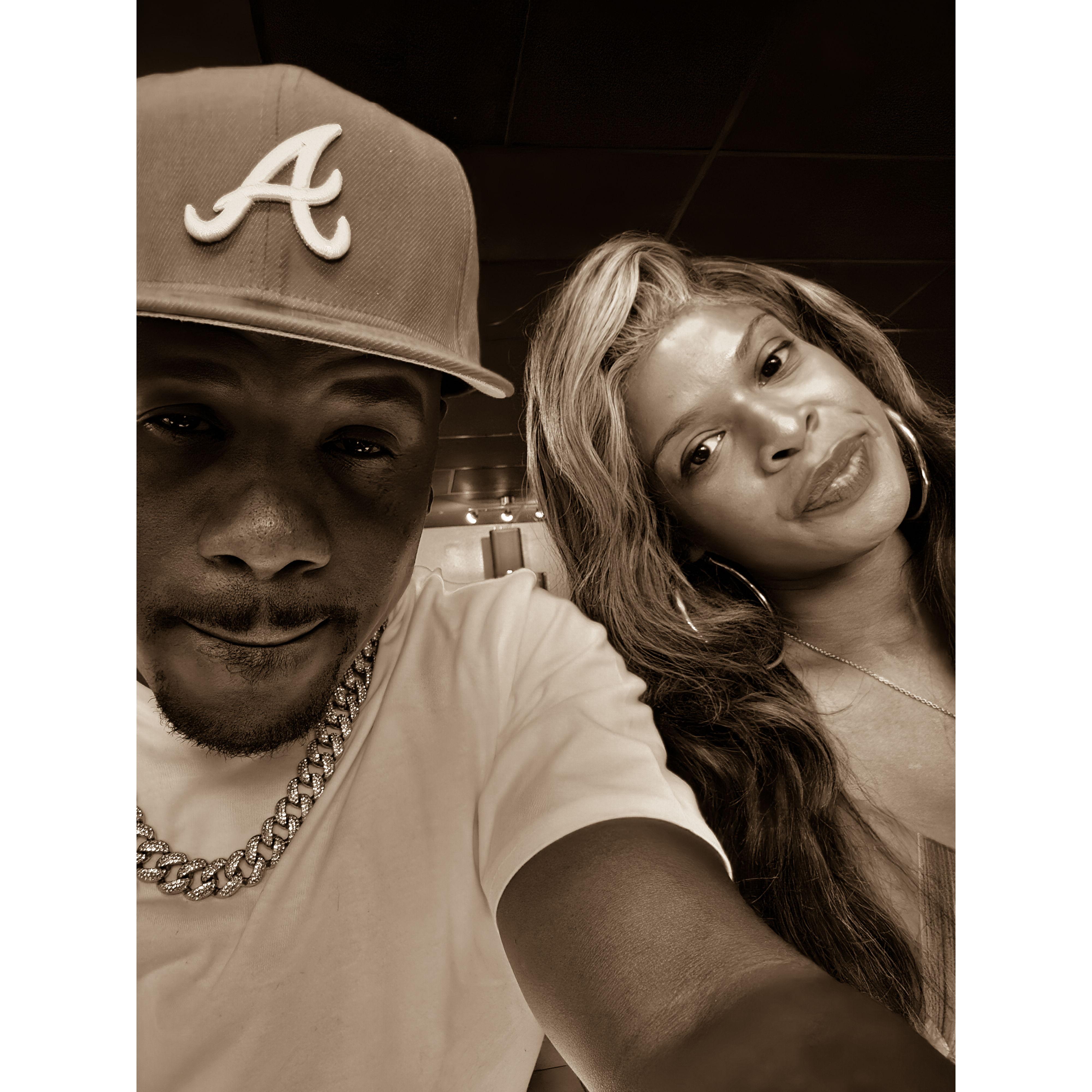 No smiles but enjoying ourselves