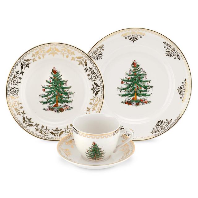 Christmas Tree Gold Collection 4-Piece Place Setting