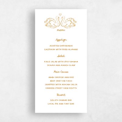 Orche, Orange Wedding Menu - Somero