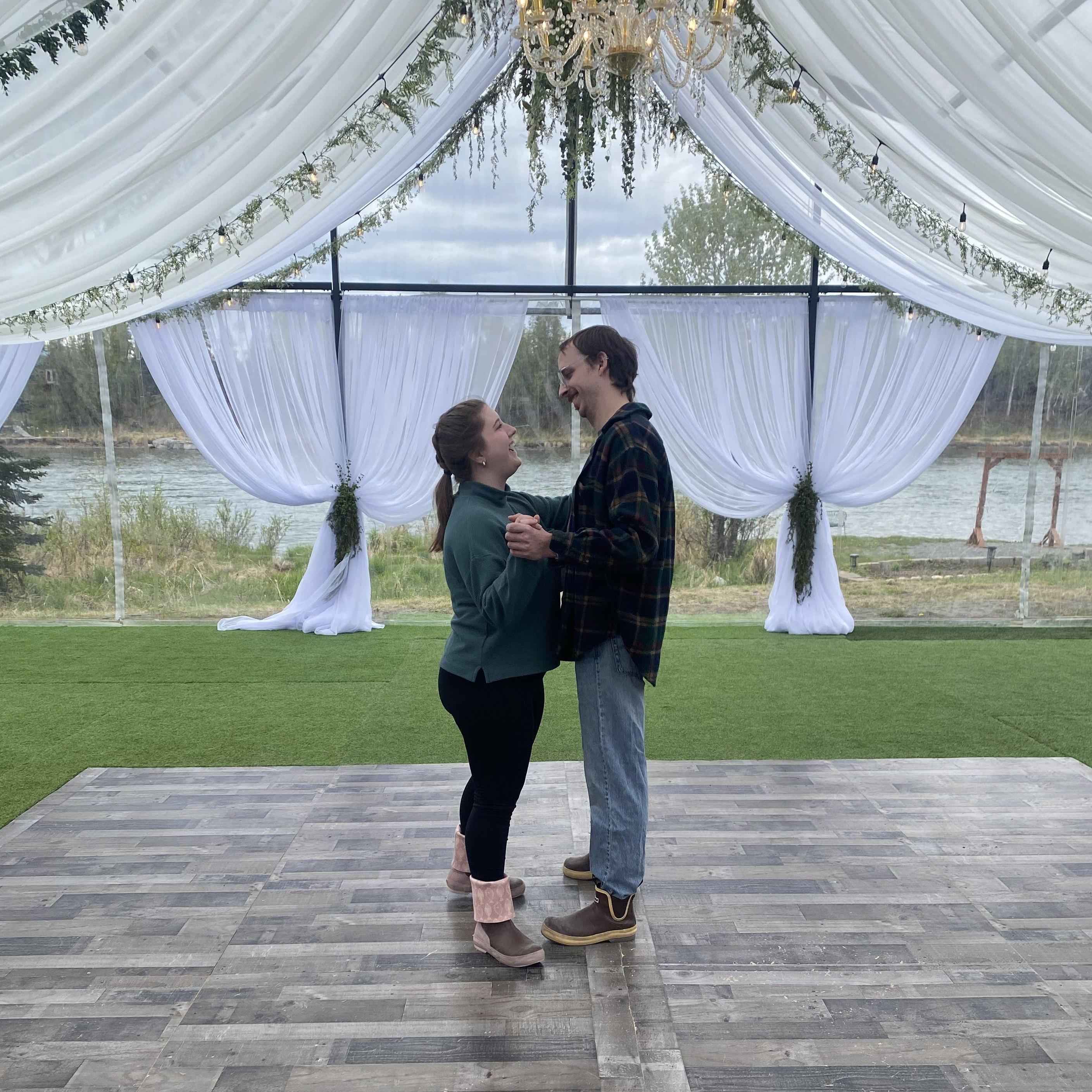 Getting in an early "first dance" when touring our venue!