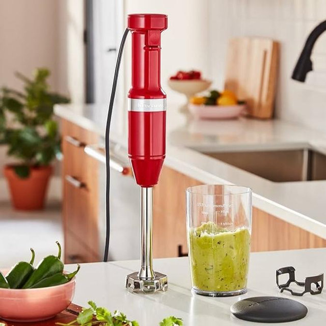 KitchenAid Variable Speed Corded Hand Blender KHBV53, Empire Red