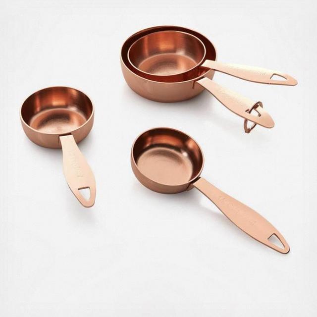 Crate and Barrel Copper Measuring Cups, Set of 4