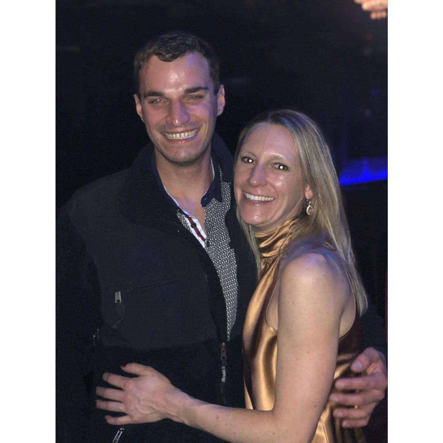 Sometimes we go out at night! Christina's birthday - March 2019