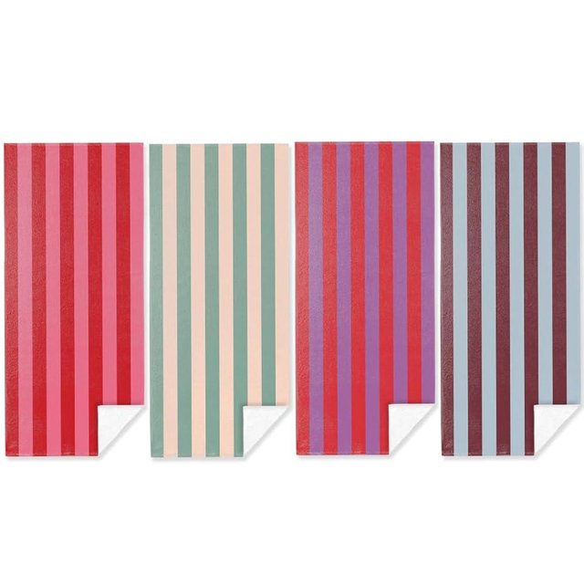 4 Pack Towels for Bathroom, Beach Towel, Microfiber Lightweight Beach Towels Oversized, Towel Accessories for Christmas Birthday Housewarming Favors Pool Camping 32x71 IN, Bohemian Boho Striped