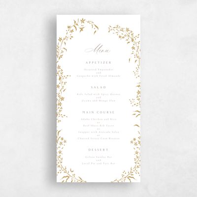 Standard Wedding Menu - Tahlia