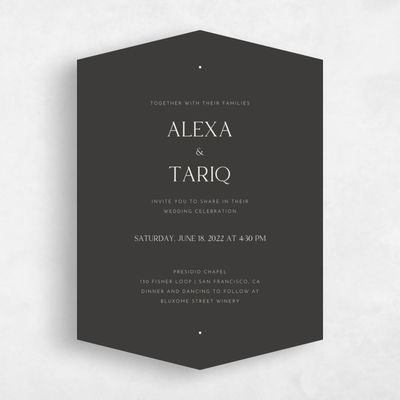 Grey Diamond Wedding Invitation - Sharpe Type
