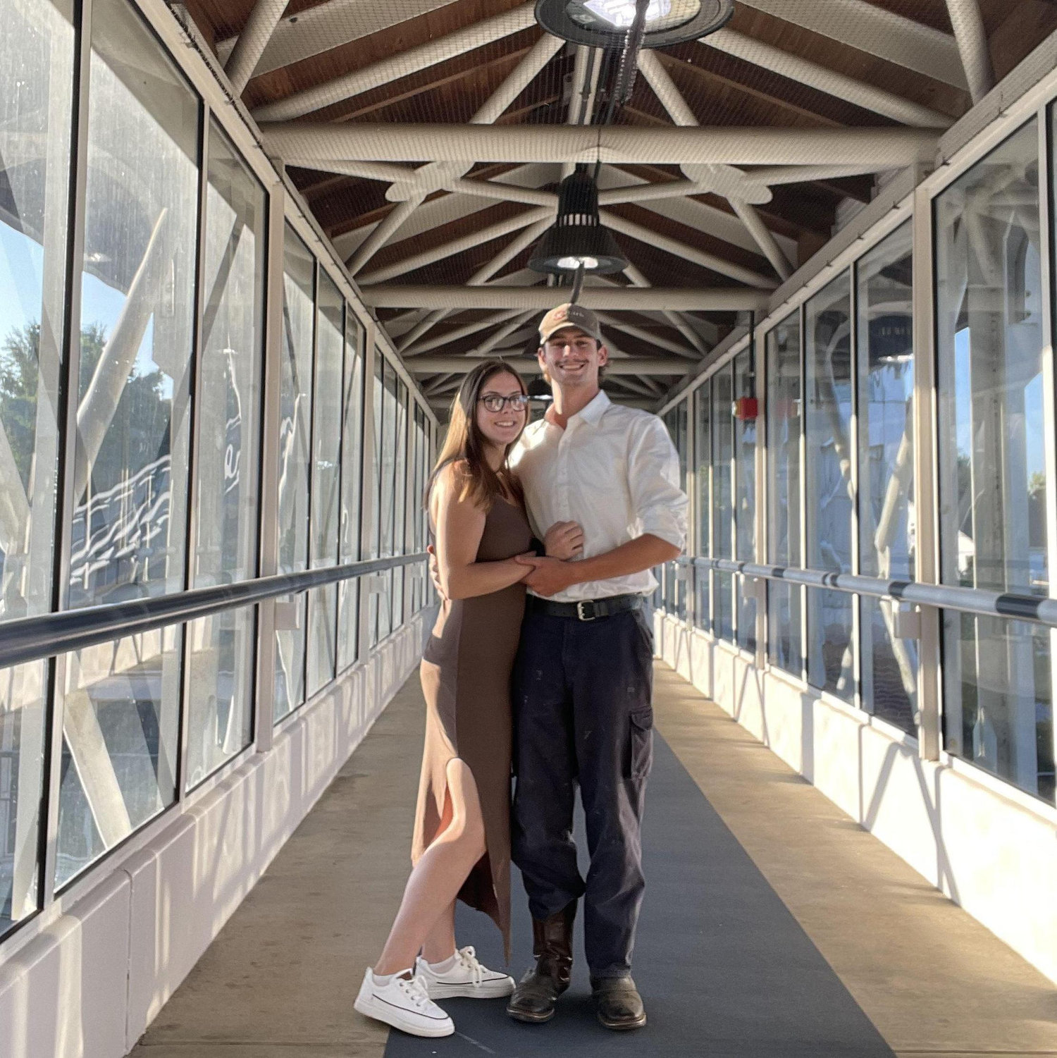 We took this picture right before we got engaged, the train station we used to hang out at after work <3