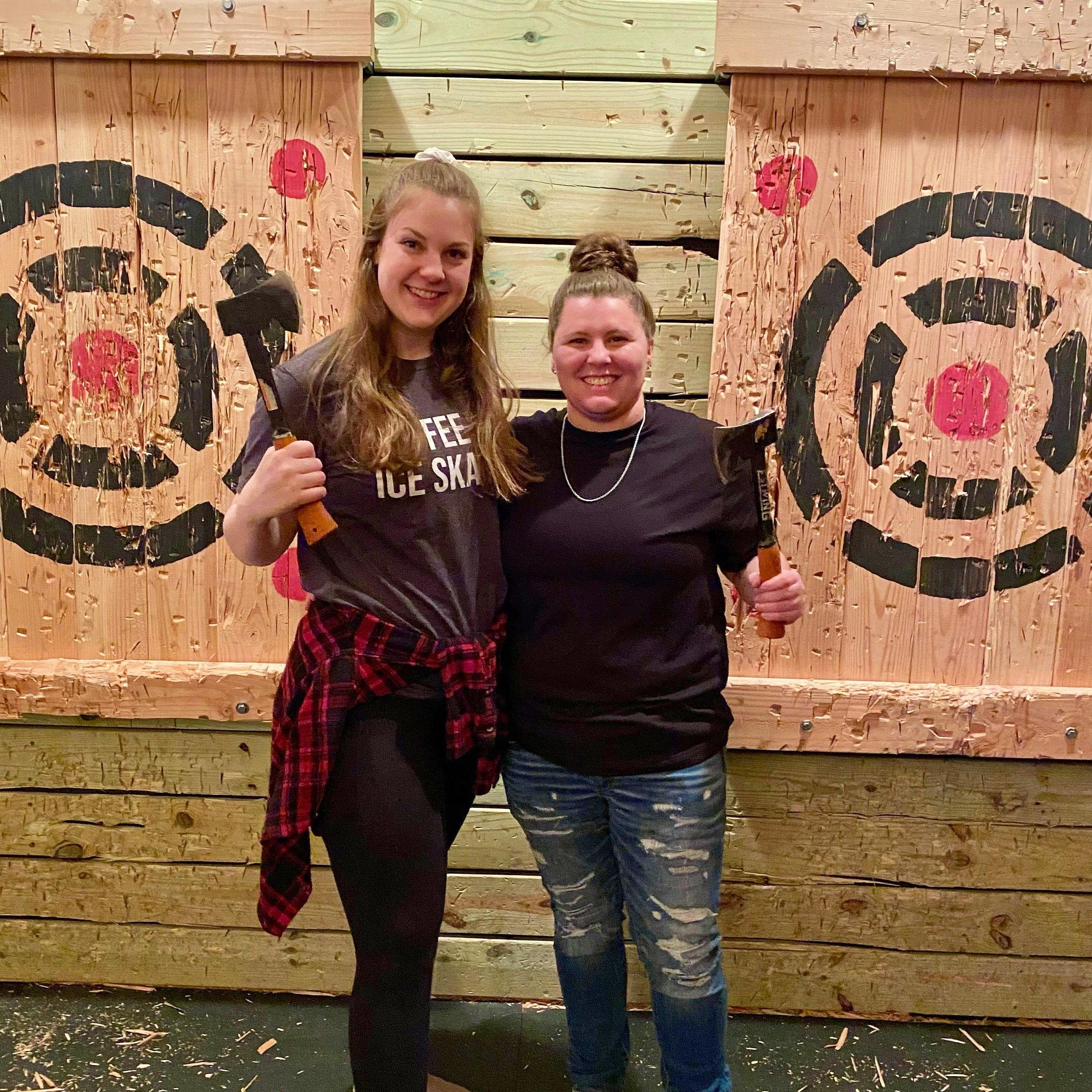 Axe throwing, April 2022