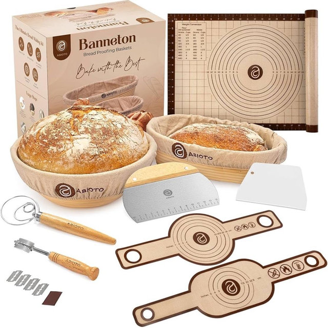 9" Round and 10" Oval Banneton Bread Proofing Baskets and Sourdough Bread Baking Supplies