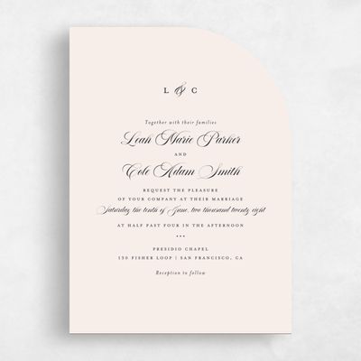 Beige Half arch Wedding Invitation - Ivoire Classic