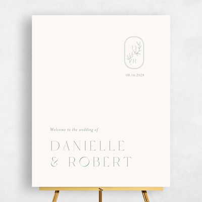 Rich Sage, Green Wedding Sign - Copan Portrait