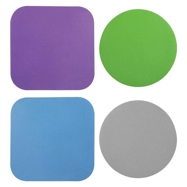 4pcs Jar Opener Gripper Pads, Rubber Jar Grippers Multi-function Jar Opener for Seniors with Arthritis Weak Hands Kitchen Coasters(Blue, Green, Gray, Purple)
