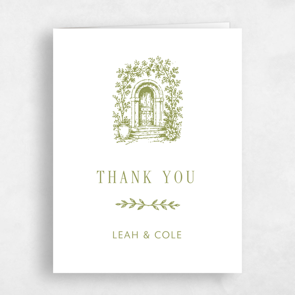 Passage Portrait | Marsh Green | Zola Thank You Cards