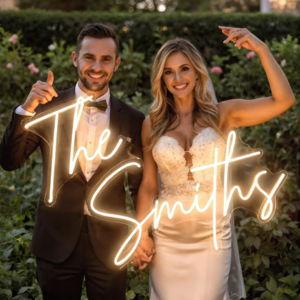 Neon Light Name Sign for Wedding