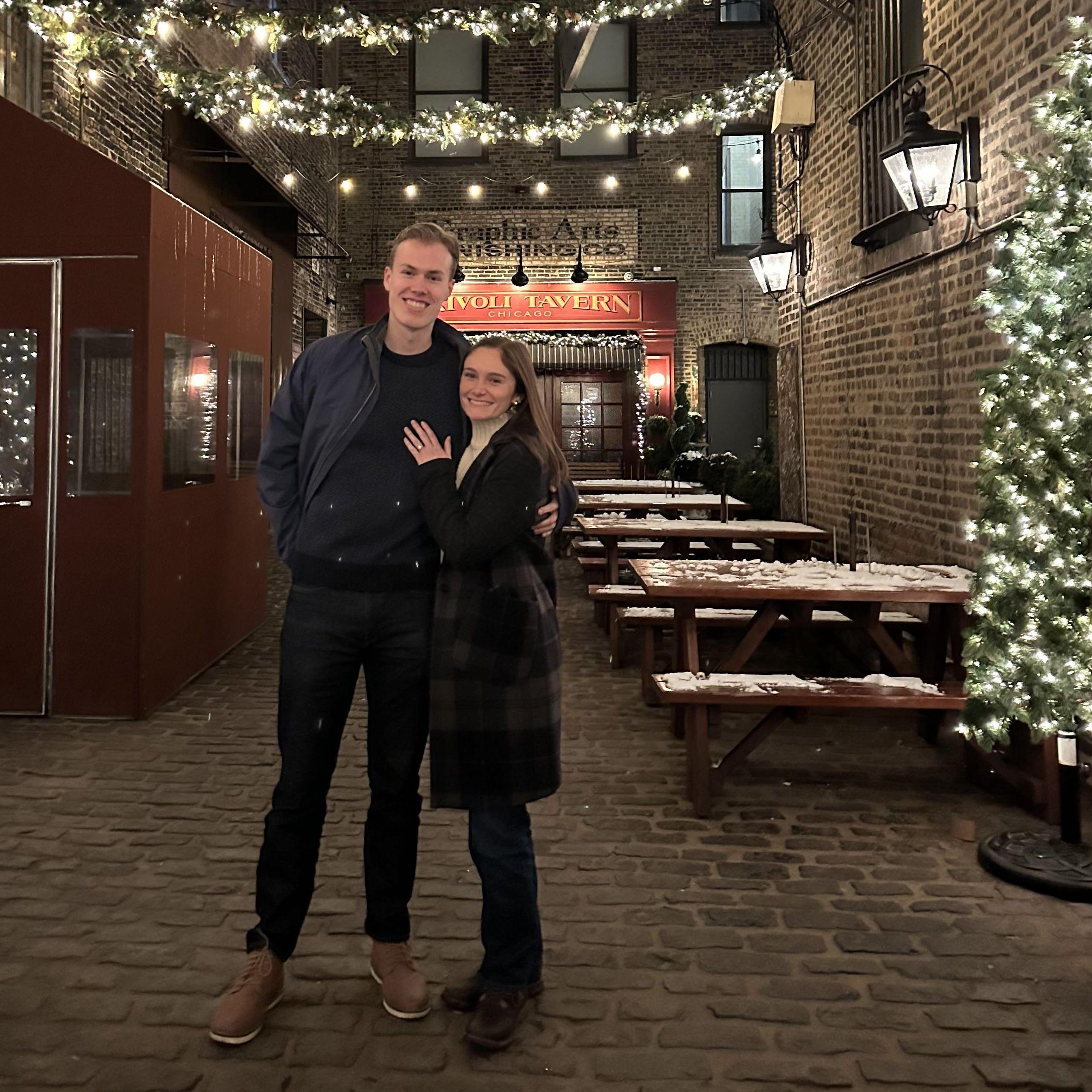 The proposal outside one of our favorite restaurants! January 2025