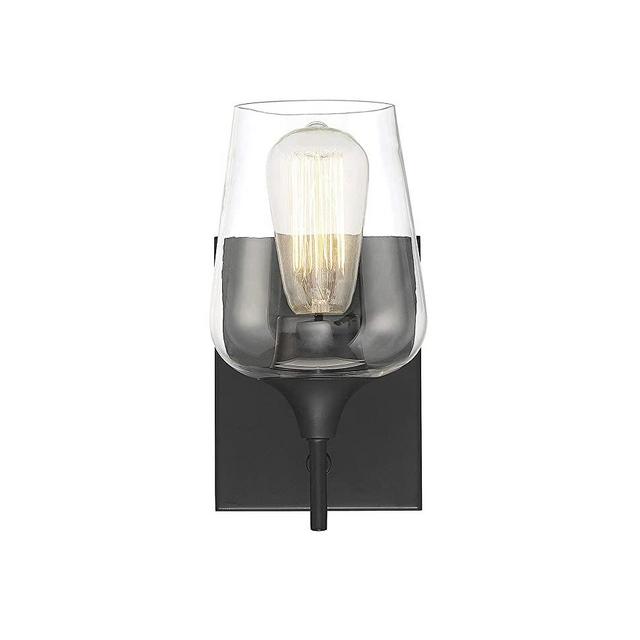 Savoy House 9-4030-1-BK Octave 1-Light Wall Sconce in a Black Finish with Clear Glass (9.5" H x 5" W)