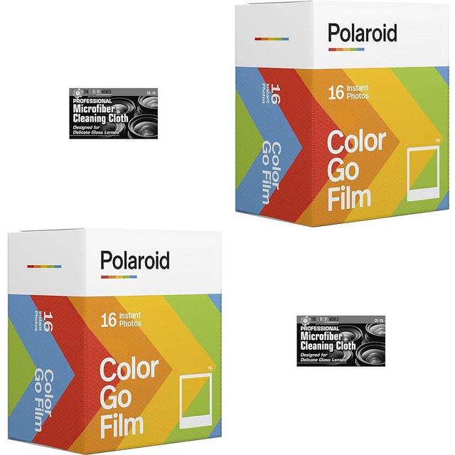 Polaroid Originals Go Instant Color Film for The Polaroid GO Camera - 2 Double Packs with Cloths (32 Photos)