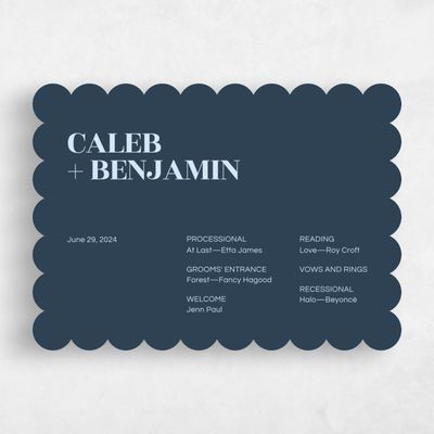 Blue Scalloped Wedding Program - Melvine