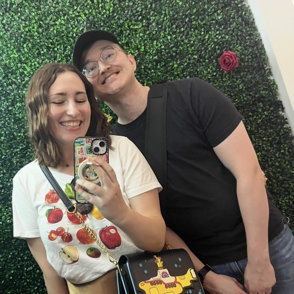 Bumble Beginnings (our first photo as a couple)
