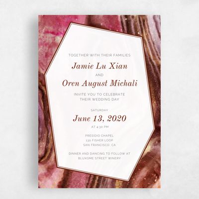 Red Wedding Invitation - Larimer Frame
