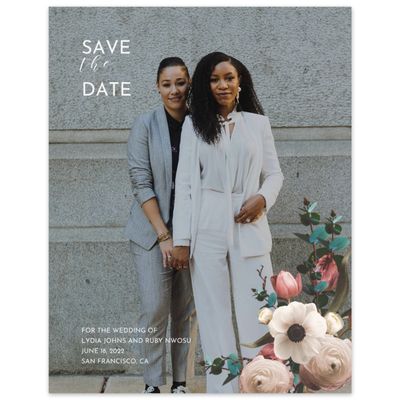 Red Wedding Digital Save the Date - Camellia Portrait