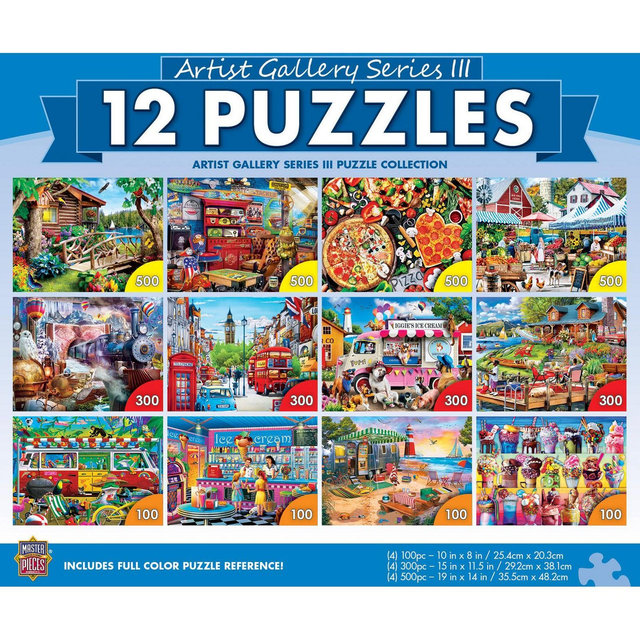 MasterPieces 12 Pack Jigsaw Puzzles - Artist Gallery V3 12 Pack Bundle