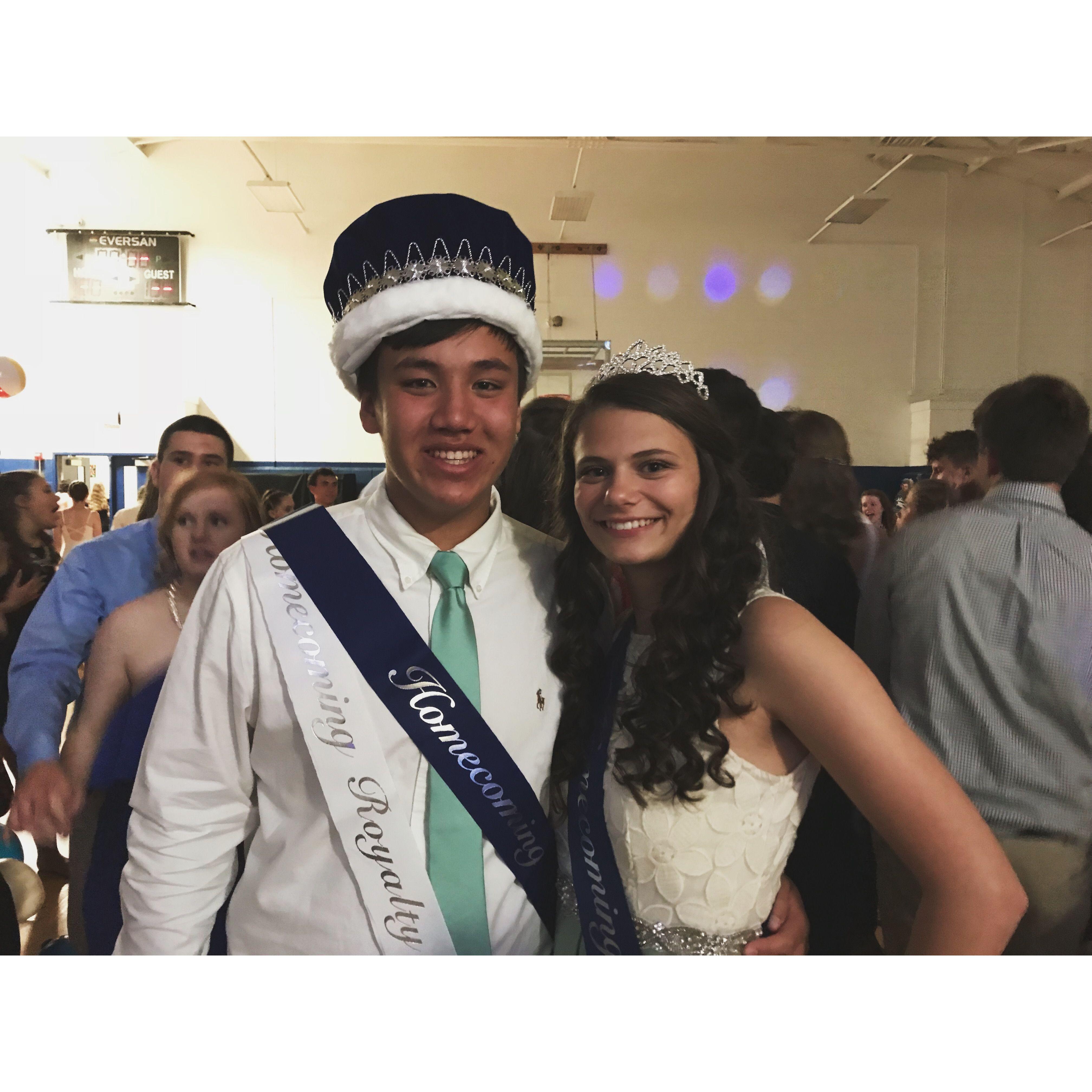 Hunter and Amaya after being crowned homecoming king and queen! 
