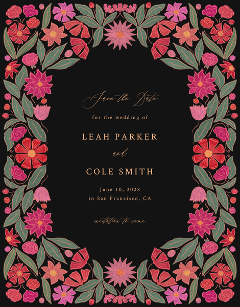 Juliet Portrait | Black | Zola Save The Dates