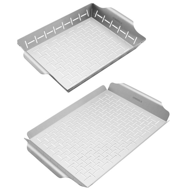 HENCKELS BBQ 2-Pc. Grill Topper and Basket Set