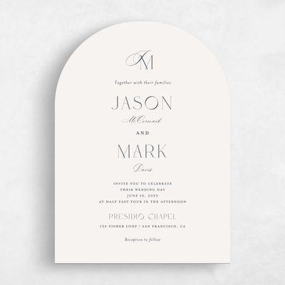 Light Oatmeal, Beige Wedding Invitation - Galiena Portrait