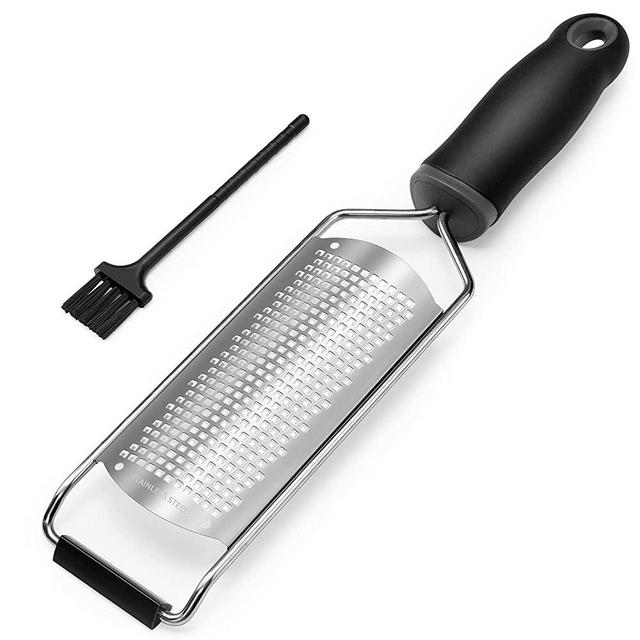Zester Grater, Lemon Zester, cheese grater with Wide Stainless Steel Blade, Kitchen Tools and Gadgets for Cheese,Chocolate, Vegetables, Orange, Citrus with Protective Cover and Cleaning Brush