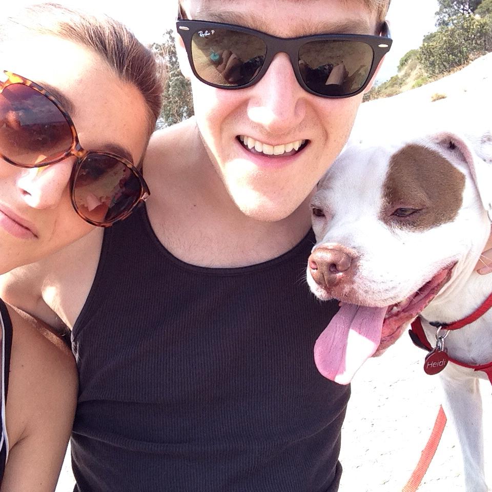 Griffith Park hiking in LA. Heidi tires easily.
