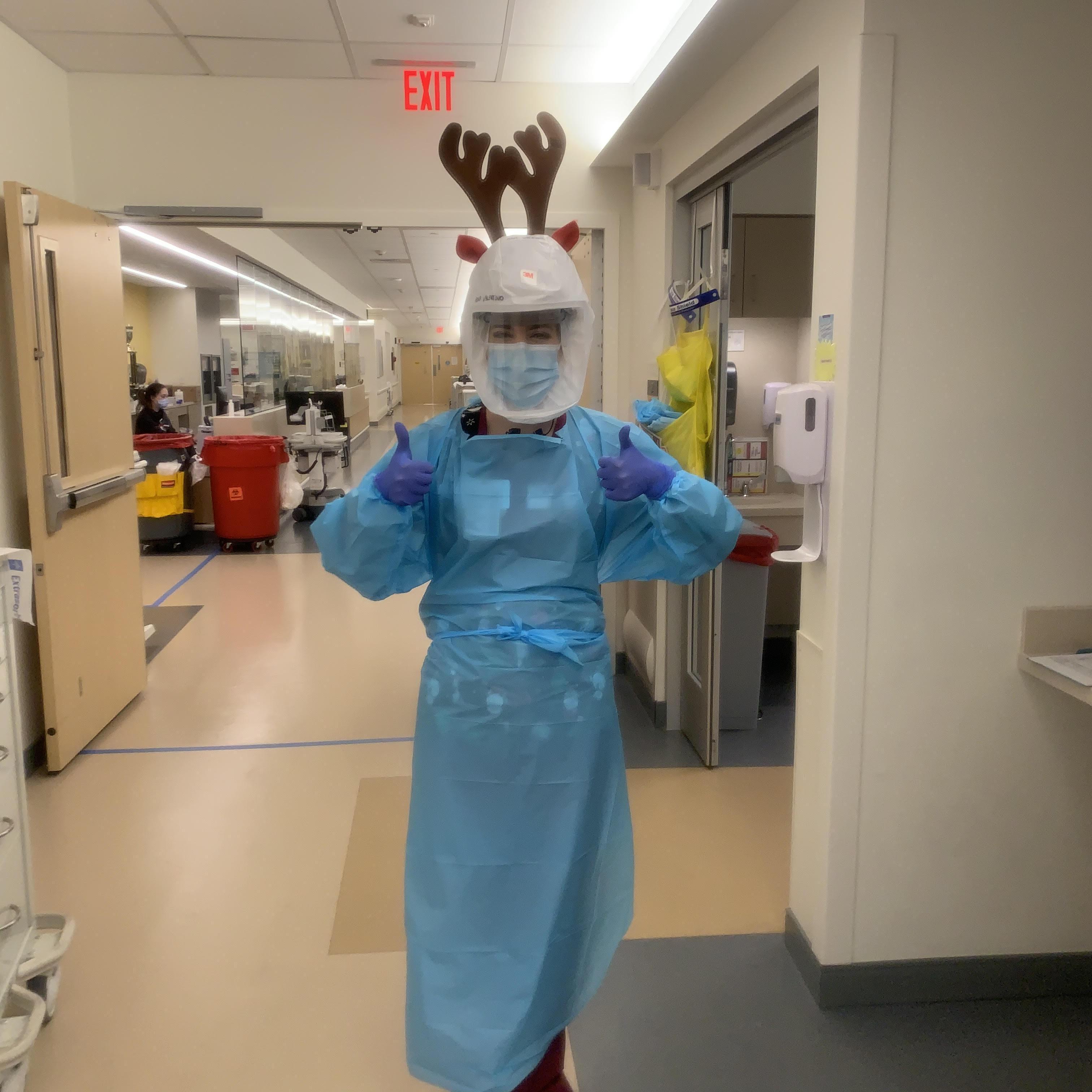 Christmas 2020 Ana celebrated while in the COVID ICU with the best crew! Kush is somewhere around there too!