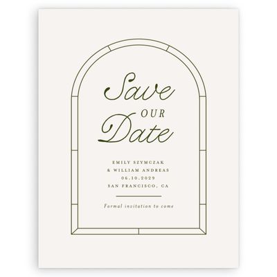 Beige Simple Wedding Digital Save the Date - Vianne Portrait