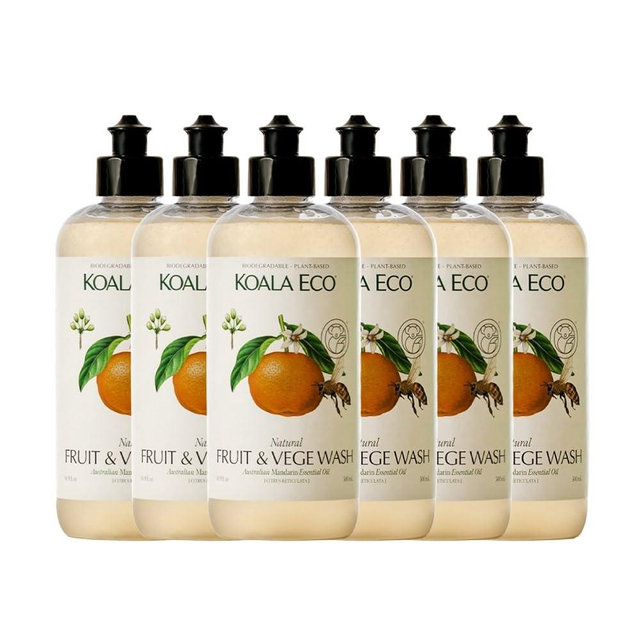 Koala Eco Fruit & Vegetable Wash - with Australian Mandarin Essential Oil - 16oz (6 Pack)