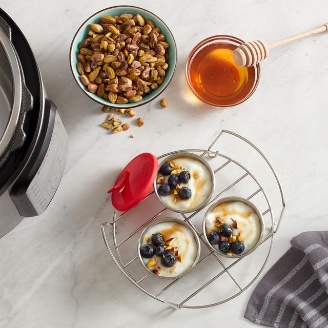 Instant Pot® Official Stainless Steel Baking Cups with Red Silicone Lids