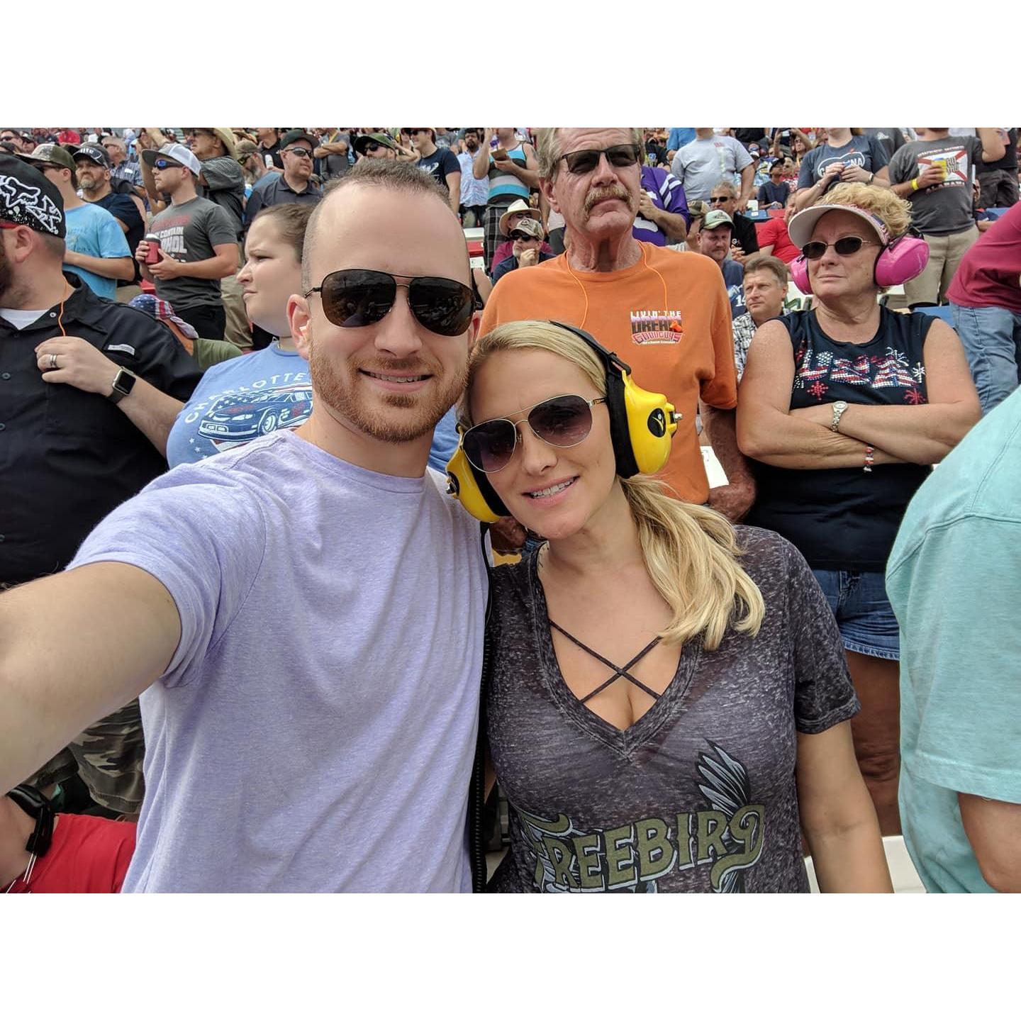 First NASCAR race together. 🏁