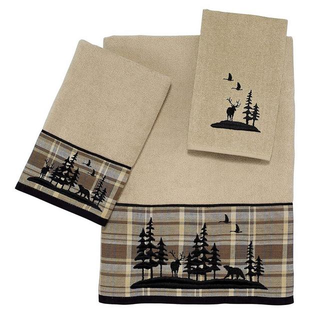 Avanti Linens - 3-Piece Towel Set, Soft & Absorbent Cotton Towels, Wilderness Inspired Home Decor (Woodville Collection)