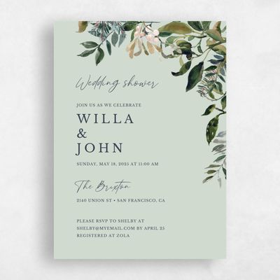 Light Sage, Green Wedding Wedding Shower Invitation - Buxton Classic