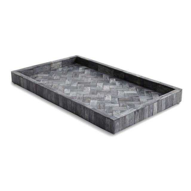 Kassatex Osso Extra-Wide Vanity Tray in Grey