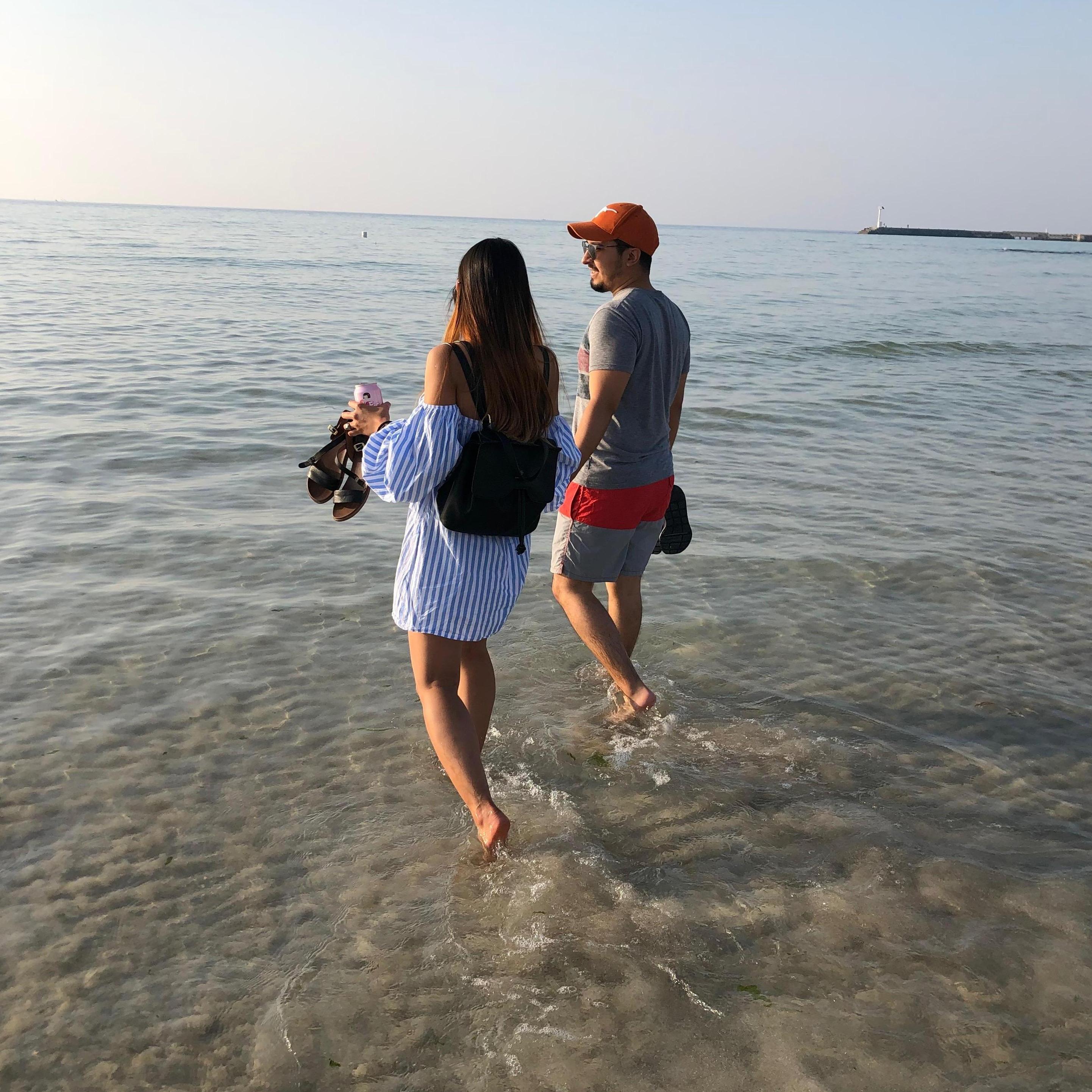 On the Jeju Island water.