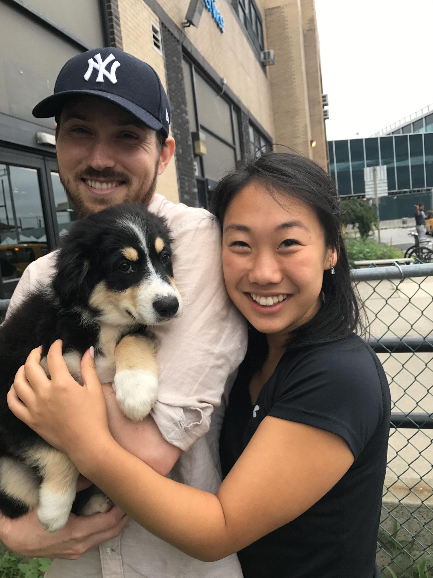 Picking up our new puppy